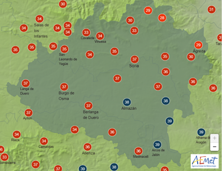 El Tiempo en Soria: Continúa la ola de calor