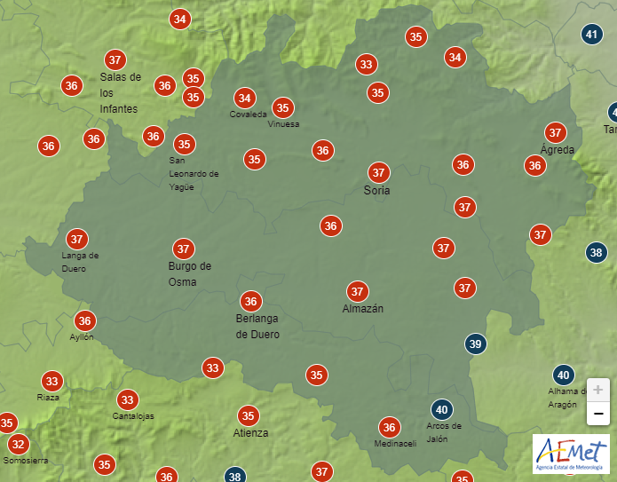 El tiempo en Soria: el aviso por altas temperaturas pasa de amarillo a naranja