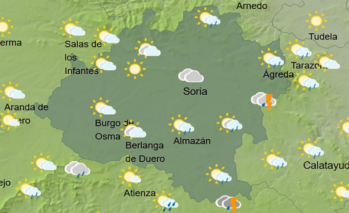El tiempo en Soria: Posibilidad de chubascos tormentosos