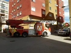 Prácticas con la nueva autoescala del Parque de Bomberos de Soria.