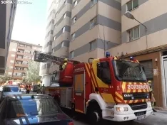 Prácticas con la nueva autoescala del Parque de Bomberos de Soria.