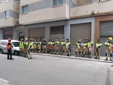Prácticas con la nueva autoescala del Parque de Bomberos de Soria.