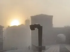 La niebla ha caído hoy sobre el corazón de Soria. Fotos de David Ortega.