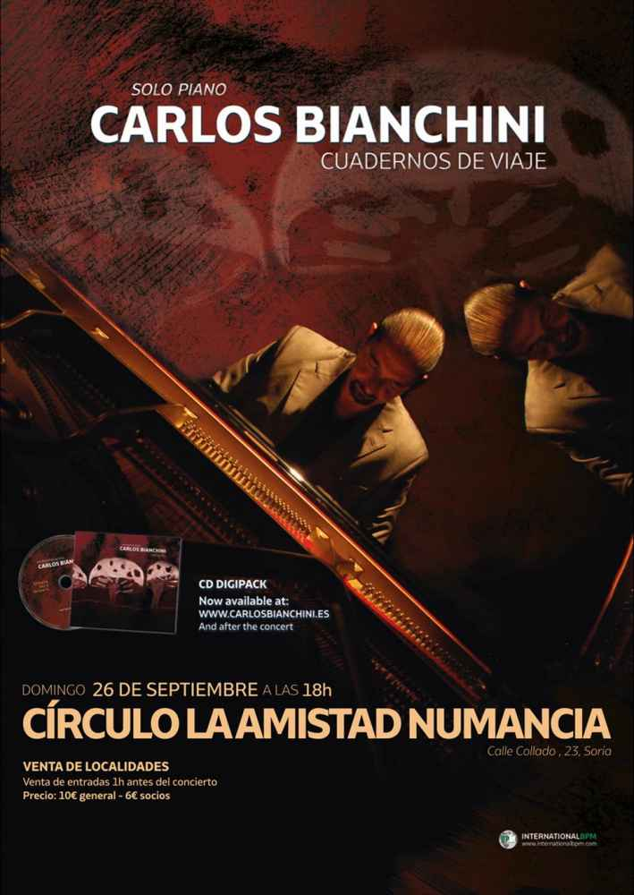 Soria disfrutará mañana del pianista Carlos Bianchini