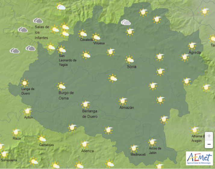 El Tiempo en Soria: Sin cambios en las temperaturas