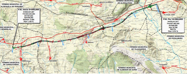 97,5 millones para el proyecto de trazado del tramo Fuensaúco-Villar del Campo