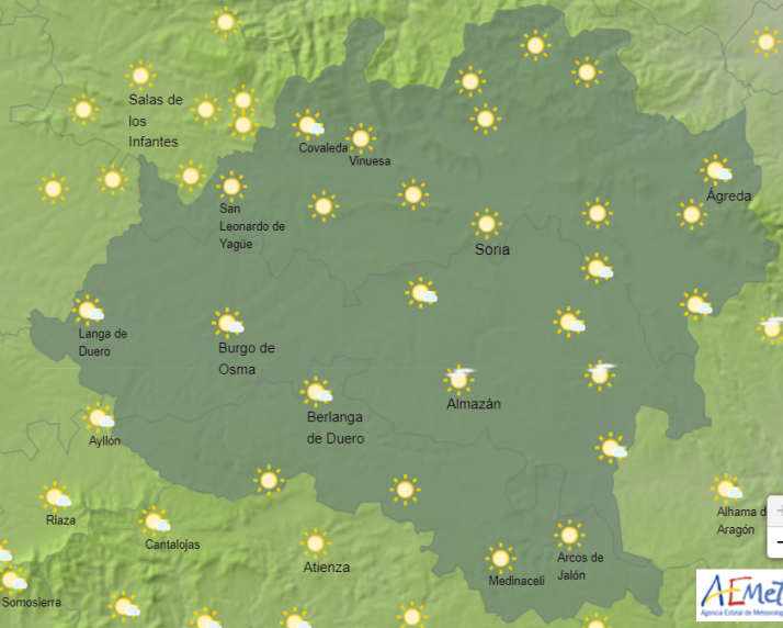 El Tiempo en Soria: Jornada con temperaturas agradables