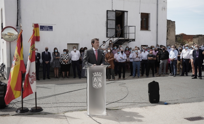 El presidente, durante su internvención en la localidad salmantina de Montejo. /Jta. 