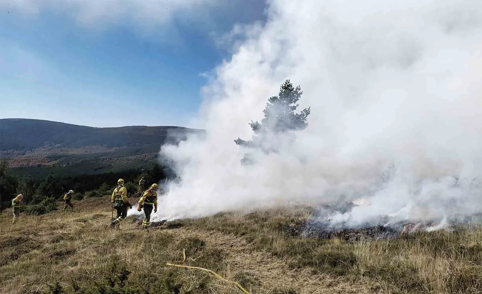 Una imagen del incendio controlado hoy. /Jta.