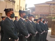 Una imagen del acto de bienvenida a los agentes en la sede de la Comandancia de Soria. /SN