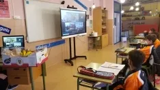 Una imagen de la jornada hoy en Escolapios. /CNSP