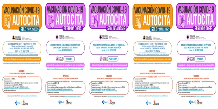 Nuevas agendas de autocita de vacunación para esta semana