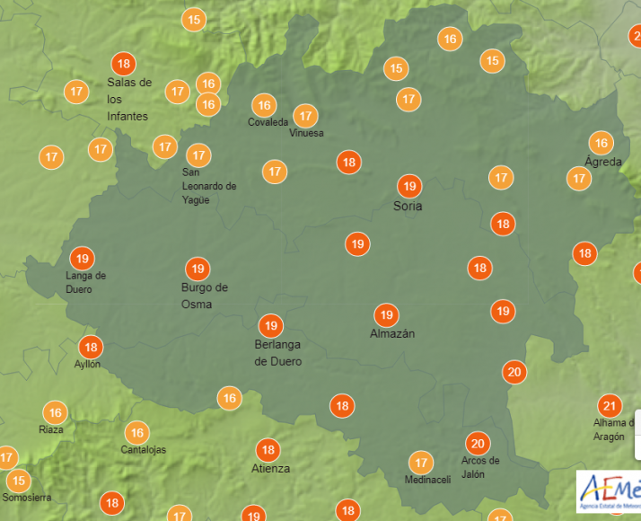 El Tiempo en Soria: Heladas débiles en zonas altas