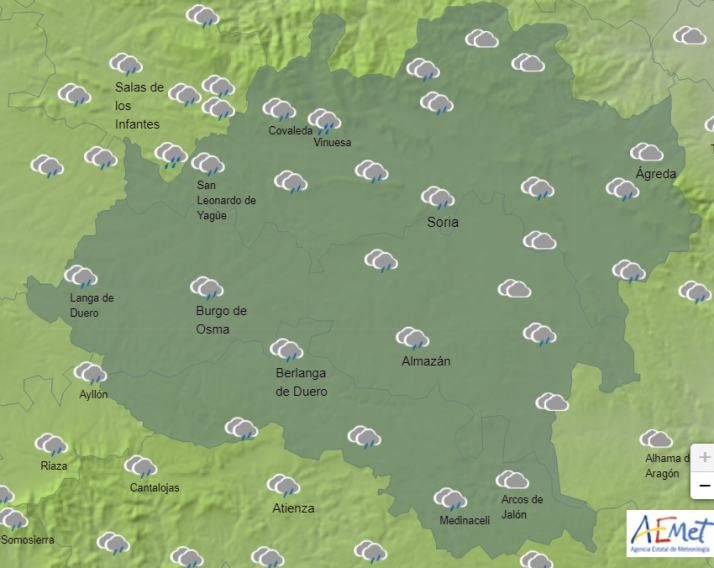 El Tiempo en Soria: Viernes de lluvia en la provincia