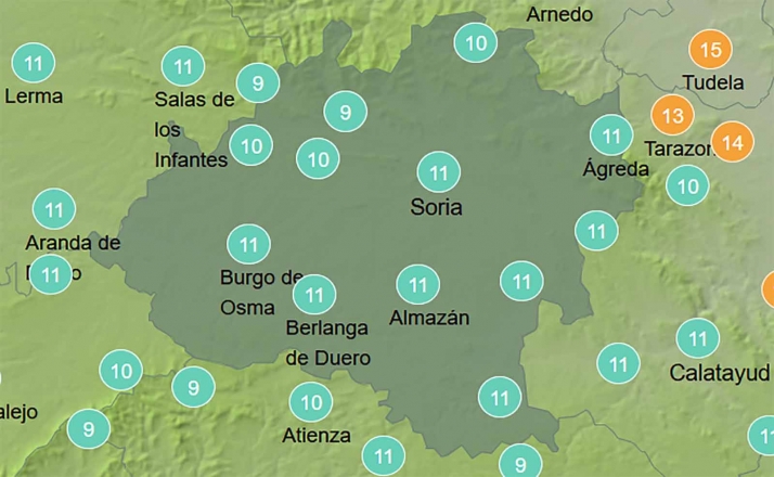 El tiempo en Soria: Descenso en las mínimas