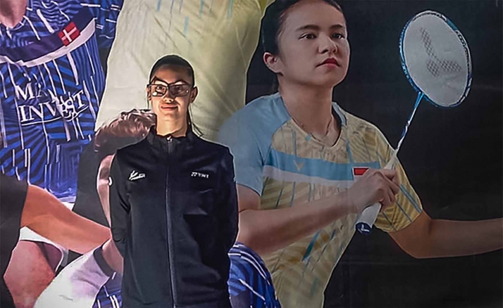 Carmen Carro, del Valonsadero Bádminton, con la Selección Española sub15