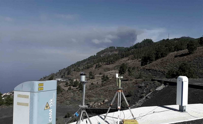 Investigadores de la UVa vigilan en tiempo real la columna de humo del volcán Cumbre Vieja
