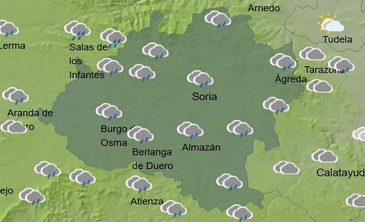 El tiempo en Soria: Más lluvias este domingo