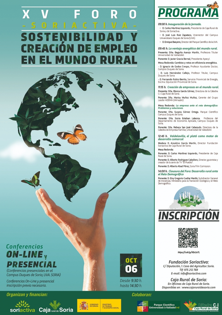 La 15º edición del Foro SORIACTIVA tendrá lugar el 6 de octubre