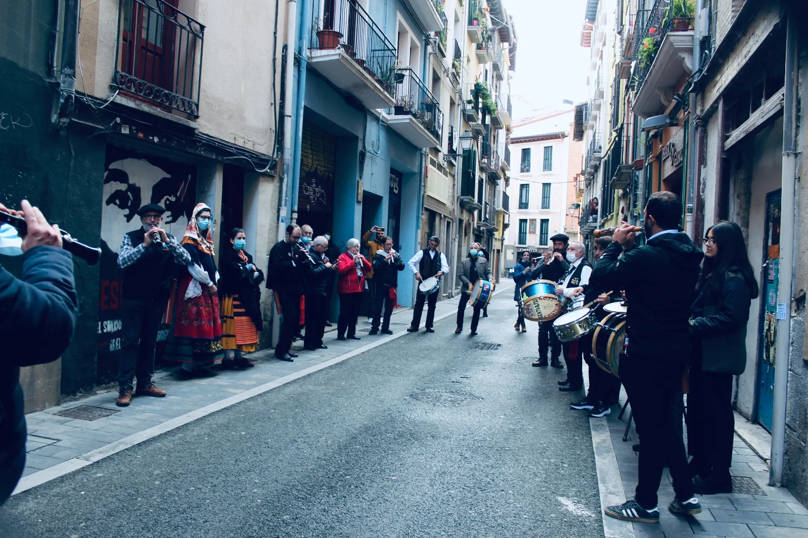 Dulzaineros sorianos en Pamplona.