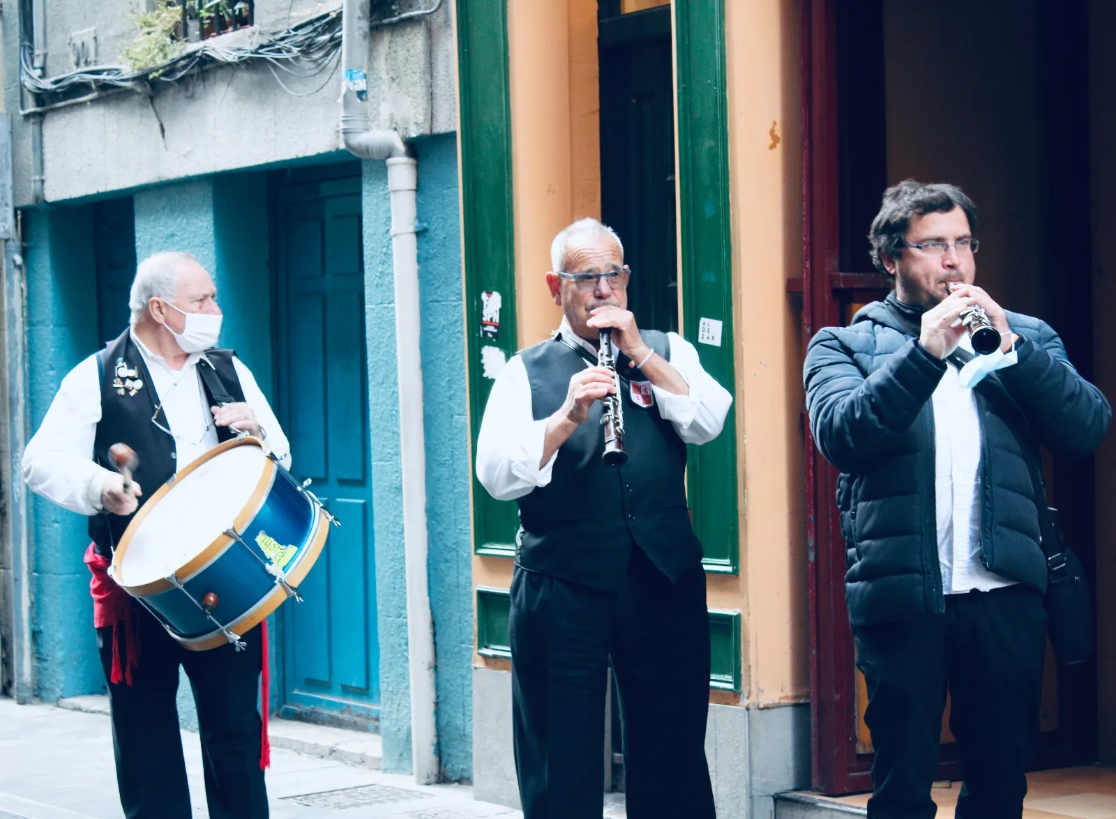 Dulzaineros sorianos en Pamplona.