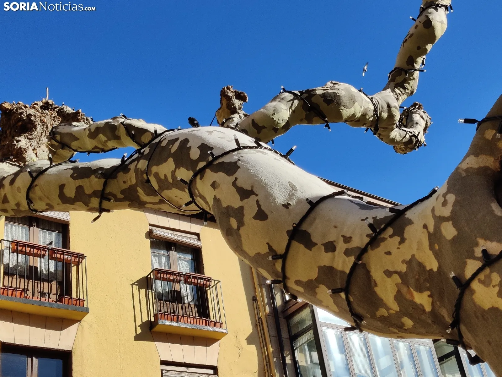 Comienzan a instalarse las luces de Navidad en Soria. 