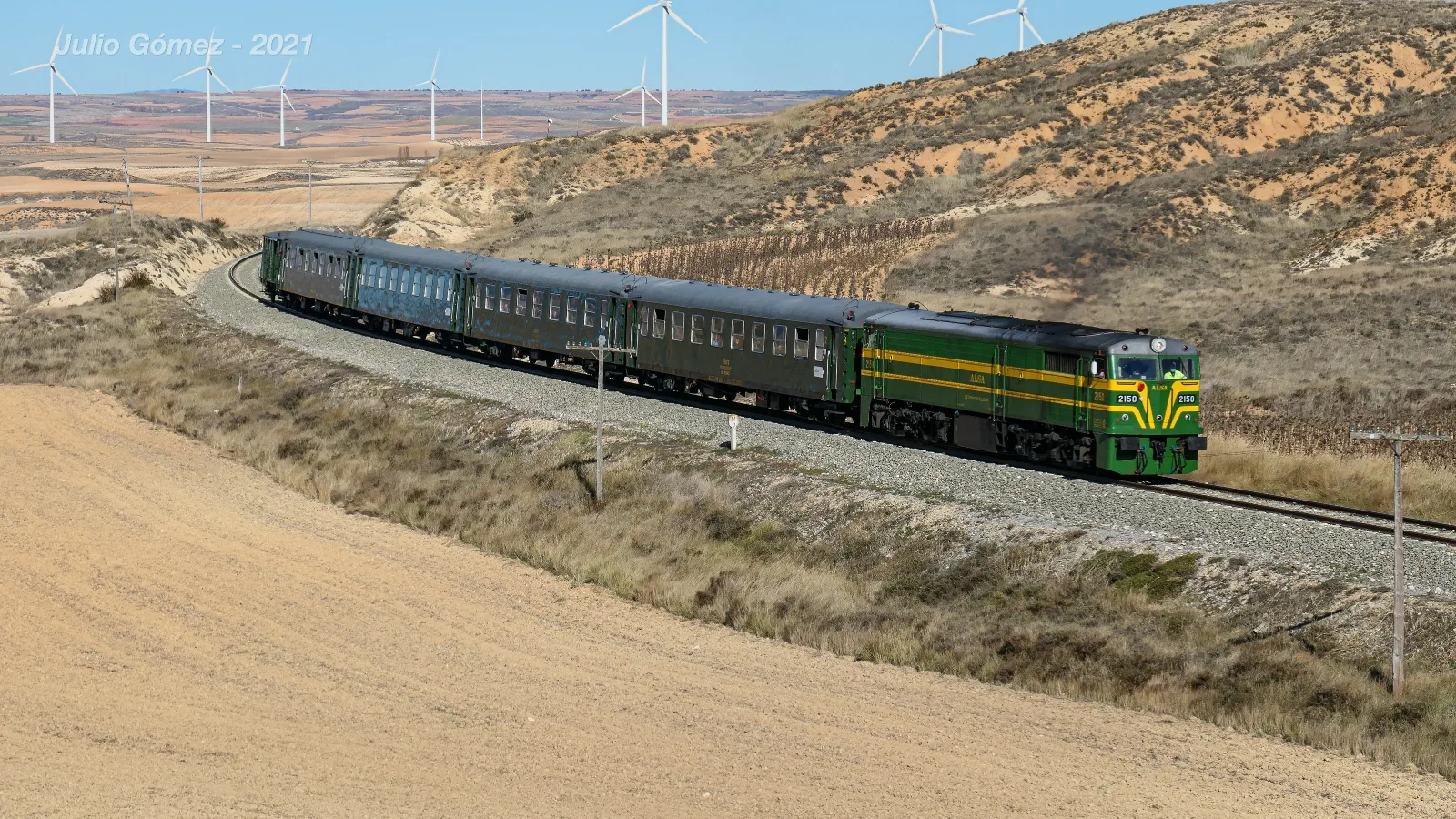 Imágenes del Tren Felipe II a su paso por Soria./ Fotos: Julio Gómez, Asociación Soriana de Amigos del Ferrocarril.