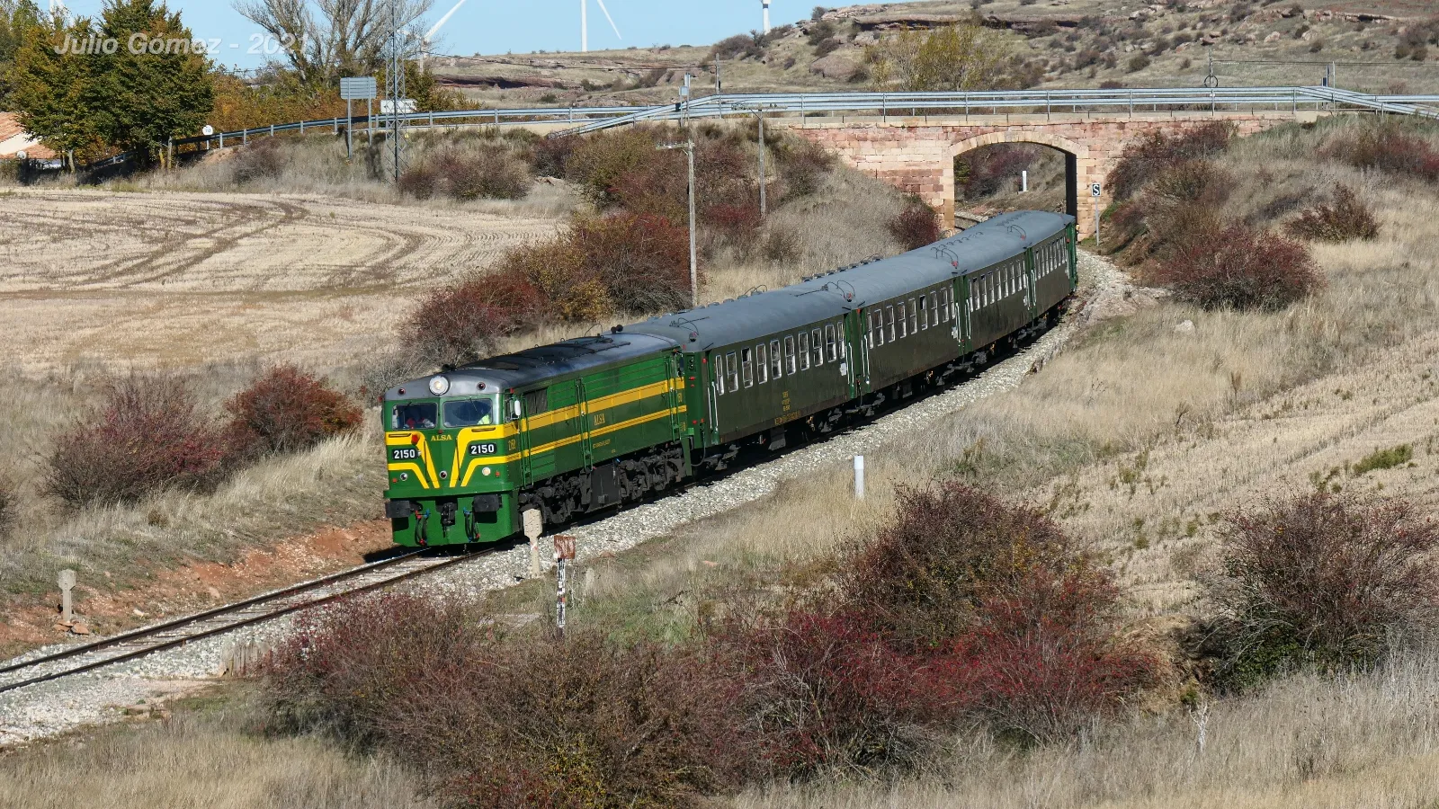 Imágenes del Tren Felipe II a su paso por Soria./ Fotos: Julio Gómez, Asociación Soriana de Amigos del Ferrocarril.