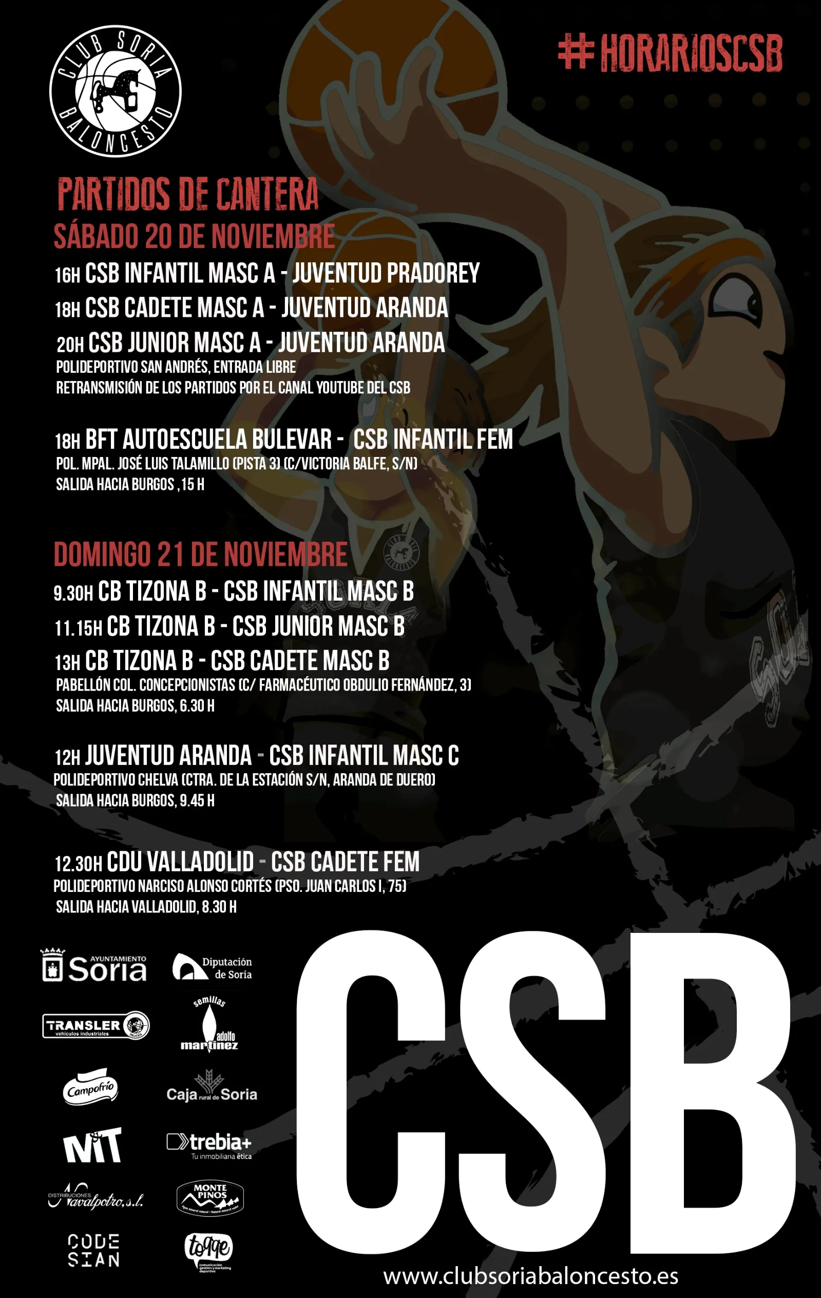Los partidos de la cantera del CSB para este fin de semana. 
