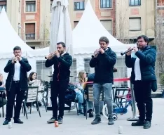 Dulzaineros sorianos en Pamplona.