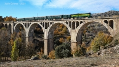 Imágenes del Tren Felipe II a su paso por Soria./ Fotos: Julio Gómez, Asociación Soriana de Amigos del Ferrocarril.