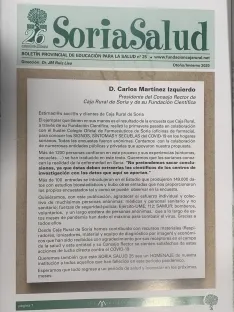 Foto 3 - La Fundaci&oacute;n Cient&iacute;fica Caja Rural de Soria colocar&aacute; el lunes 22 la placa de los Valores Humanos-Sorianos Saludables 2020-2021