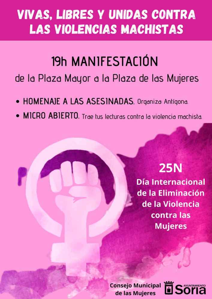 Soria saldr&aacute; a la calle el 25N para luchar contra la violencia de g&eacute;nero
