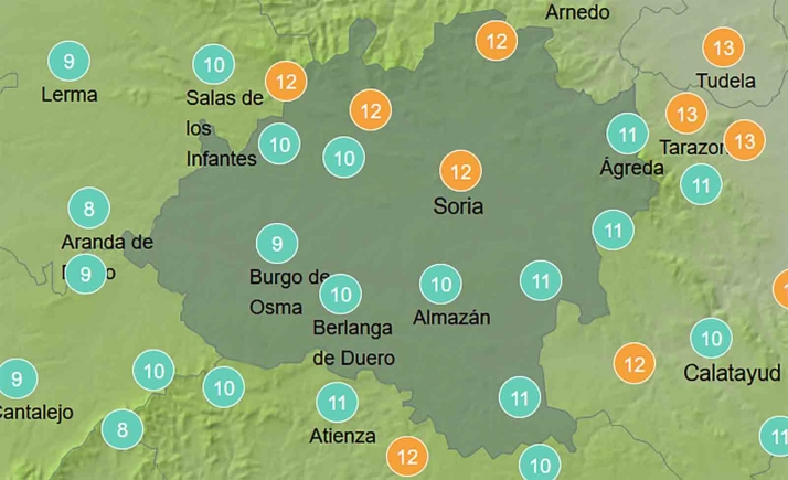 El tiempo en Soria: Agradables las temperaturas diurnas