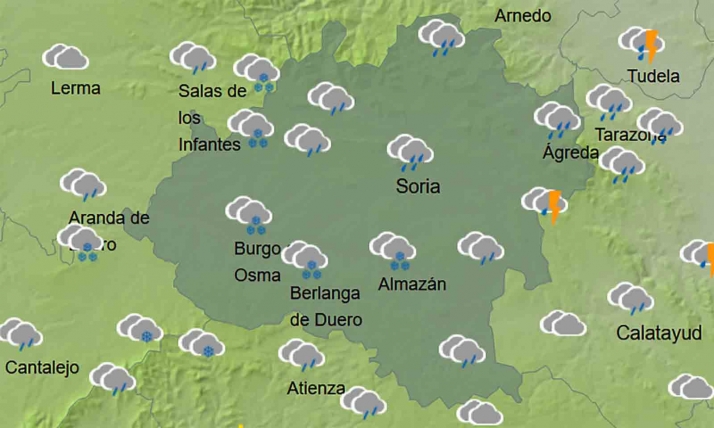 El tiempo en Soria: Máximas que no suben de los 5ºC 