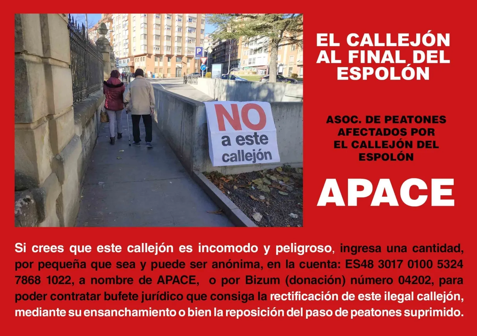 Foto 2 - APACE reparte octavillas para impulsar la soluci&oacute;n al estrecho del Espol&oacute;n