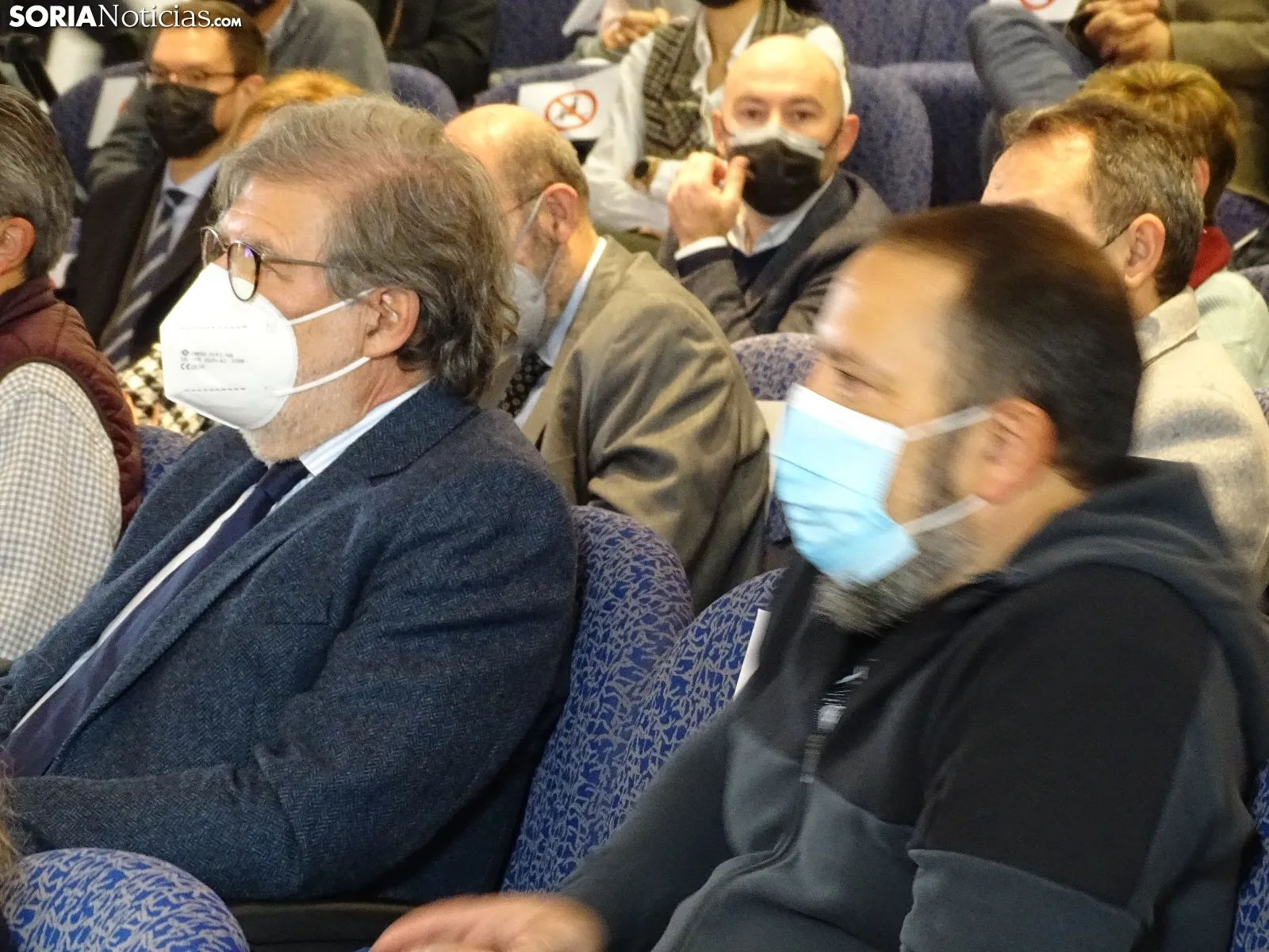 Una imagen de la comparecencia de Alfonso Fernández Mañueco hoy en Soria. /SN