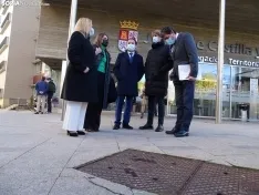 Una imagen de la comparecencia de Alfonso Fernández Mañueco hoy en Soria. /SN