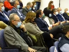 Una imagen de la comparecencia de Alfonso Fernández Mañueco hoy en Soria. /SN
