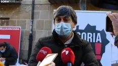 Toño Palomar atiende a los medios y la Soria ¡Ya! continúa con la recogida de firmas