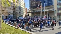 Concentración de Soria ¡Ya! ante la Delegación Territorial de la Junta. /MAUDIOVISUALES