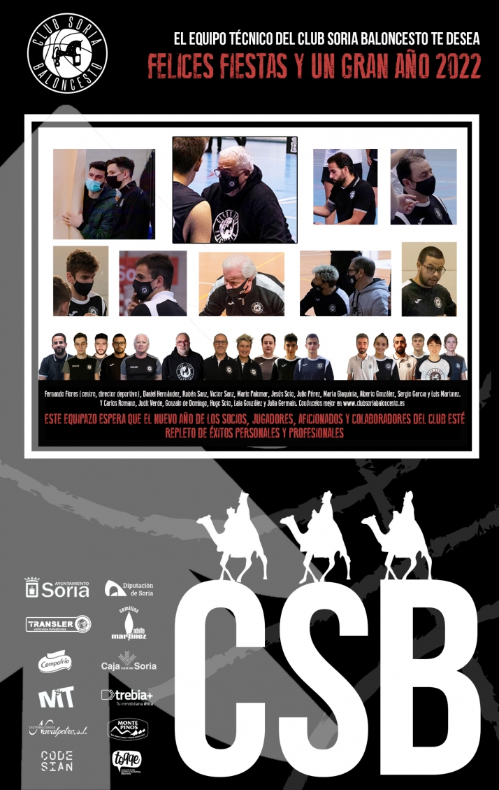 El CSB felicita la Navidad a sus socios con la imagen de todos sus entrenadores