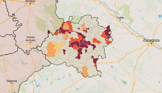 Coronavirus en Soria: un municipio supera los 4.500 puntos de incidencia