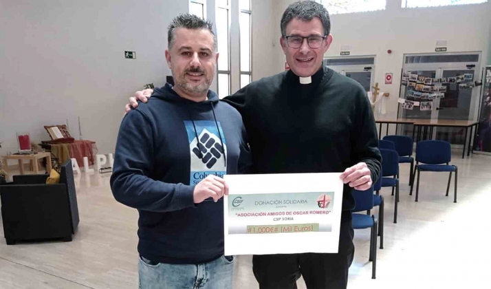 CSIF Soria dona mil euros al hogar de acogida de la Asociación de Amigos de Monseñor Romero