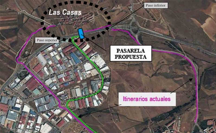 Mitma concede 200.000 &euro; para la pasarela peatonal de Las Casas