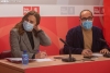 Virginia Barcones y Luis Rey en la sede del PSOE de Soria.