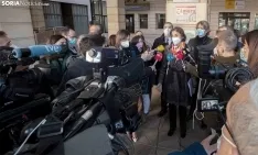 La ministra, en su comparecencia hoy ante la prensa soriana. /Julián García