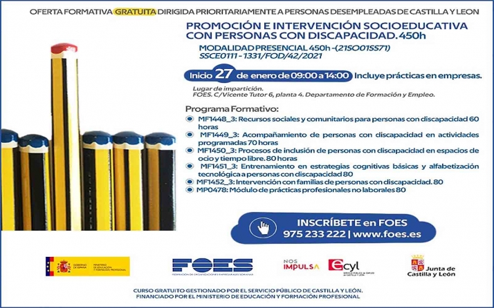 Curso gratuito de FOES para formar a desempleados como educadores sociales