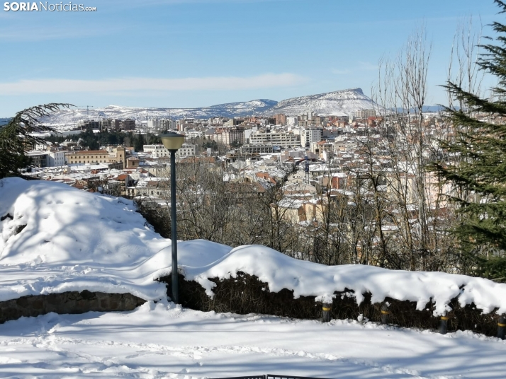 Nevada en Soria tras el temporal Filomena del pasado año.