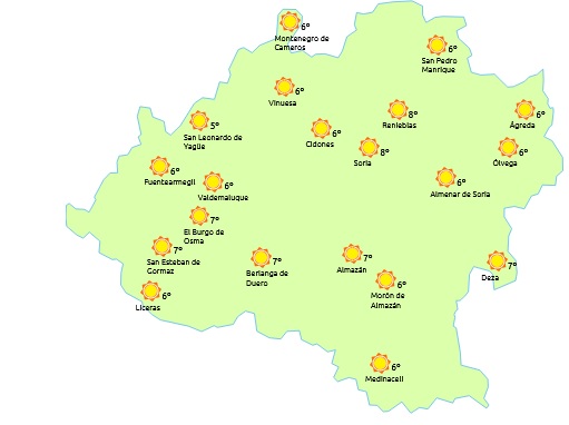 El tiempo de Soria a las 15:00 horas/ eltiempo.es